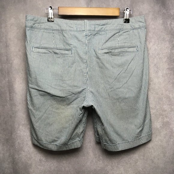 Hollister Mens Shorts sz 33 Blue White Striped Flat Front Pockets Stretch Fabric - Picture 4 of 10